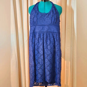77.  EUC ~ Laundry by Design ~ Sweet Eyelet Haltertop Dress 👗 ~ for Summer!!!
